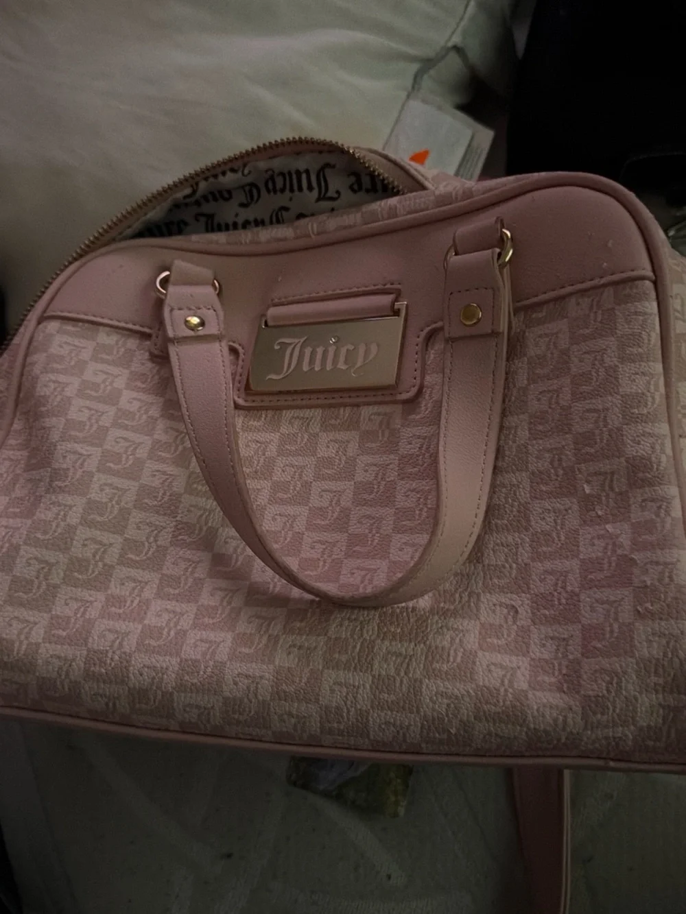 Juicy Couture Light Pink Monogram Satchel